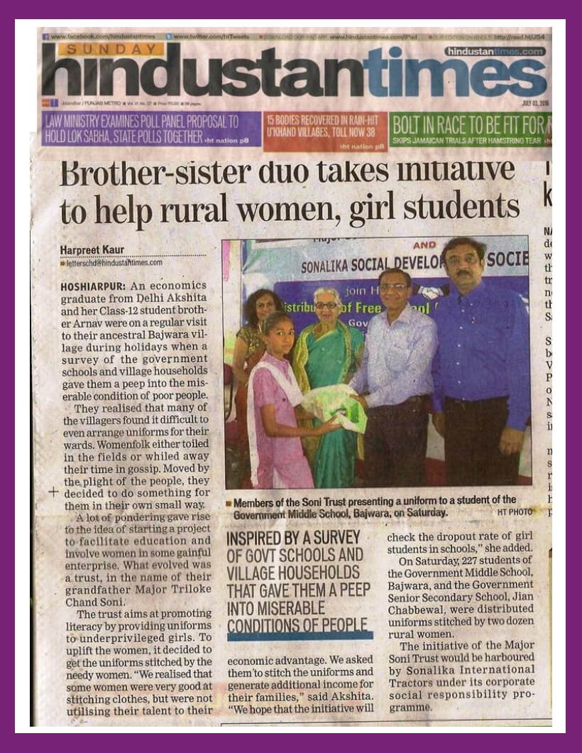 Hindustan Times feature