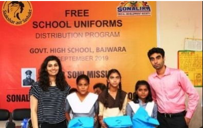 Major Soni Mission free school uniform distribution at Govt. High School, Bajwara